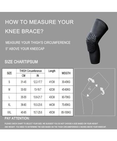 Full Knee Calf Padded Compression Leg Sleeve - Thigh Support Gear for Football Basketball Soccer & More | Youth & Adult | 1001BL Large Black - Buy Online on GoSupps.com