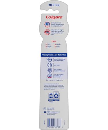 Colgate 360 Toothbrush with Tongue and Cheek Cleaner Medium - 2 Pack - Buy Online on GoSupps.com