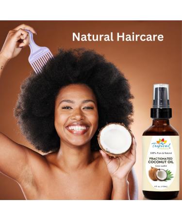 Fractionated Coconut Oil 4 oz - 100% Pure Organic Cold Pressed Unscented Liquid for Skin Hair & Massage - Ideal Carrier Oil for Aromatherapy - Buy Online on GoSupps.com