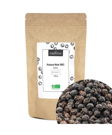 Organic black pepper - Whole grains - 250g - Certified organic spice
