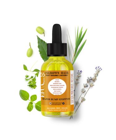 Efua Oil Ingrown Hair Removal and Razor Bump Stopper Oil for Shaving and Waxing Natural Neem Oil for Skin w/ Tea Tree Oil Removes Razor Bumps Redness and Razor Burn 0.5 oz - Relief from Ingrown 0.5 Fl Oz