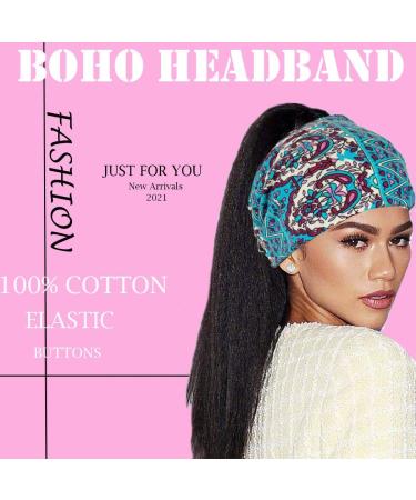 Womens Boho Headband - Wide Elastic Sports Turban for Yoga and Workout - Buy Online on GoSupps.com