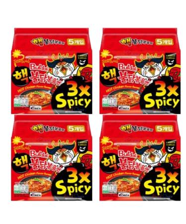 Samyang 3X TRIPLE Ultra Spicy Buldak Hot Chicken Flavour Ramen Noodles (20 Packs) - Limited Edition Fire Challenge