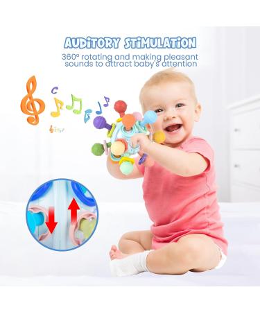Shop Montessori Baby Biting Toys - Free Bite Rings - Educational Toys for Toddlers (3 Months & Up) - Blue - Buy Online on GoSupps.com