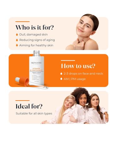 Vitamin C Serum with Ferulic Acid & Vitamin E | Brightening & Firming Hydrating Serum | Improve Discoloration & Uneven Tone | Natural Skin Care - 1oz - Buy Online on GoSupps.com