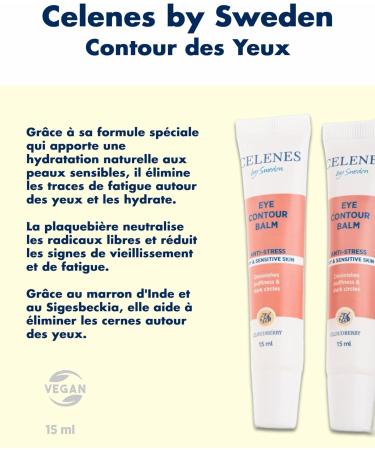 Celenes by Sweden Cloudberry Eye Cream Anti-Stress and Anti-Dark Circles - 15ml - Intense Hydration Anti-Dark Circles for Men & Women Antioxidant Protection Non-Greasy Eye Contour Cream - Buy Online on GoSupps.com