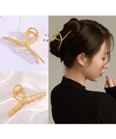 5 Pcs Large Metal Claw Clips for Thick Hair - Gold Leopard Print Jaw Clips for Women - Buy Online on GoSupps.com