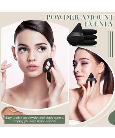 Triangle Makeup Sponge Set - 4 Pcs for Cosmetics, Face & Body Powder - Black Velvet Puffs for Dry/Wet Application - Buy Online on GoSupps.com