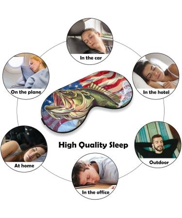Shop Bass Fishing American Flag Sleep Eye Mask - Light Blocking Blindfold with Adjustable Strap for Men & Women - International Shipping Available - Buy Online on GoSupps.com