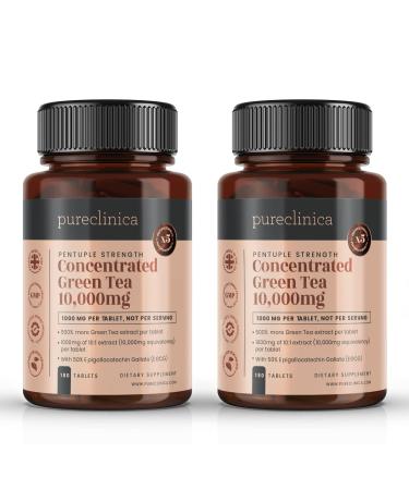 Pureclinica Concentrated Green Tea 10 000mg x 360 Tablets (2 Bottles of 180) - 12 Months Supply - Buy Online on GoSupps.com