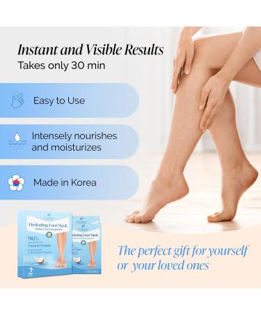 PLANTIFIQUE Foot Moisturiser Socks - Hydrating Foot Mask 2 Pack (with Box) Hydrating Socks for Soft Heels Intense Moisturizing and Repairing Dry Rough Skin Foot Care Korean Skincare - Mask Foot Spa - Buy Online on GoSupps.com