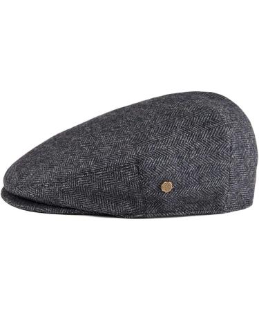 VOBOOM Men's Wool Blend Herringbone Flat Ivy Newsboy Hat - Dark Grey 7 7/8 - Buy Online on GoSupps.com