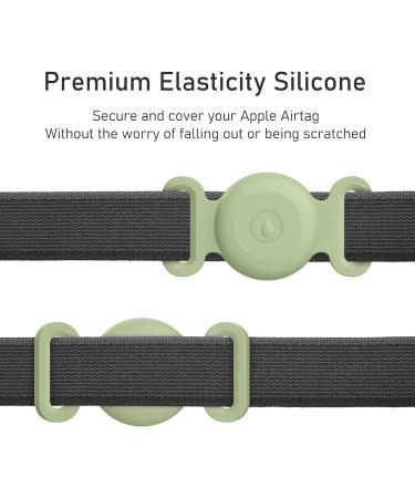 Airtag Dog Collar Pet Silicone Protective Case for GPS Tracking Finder Protective Cover Compatible with Apple Airtag Safety and Anti-lost (Matcha green+Lavender Middle) Matcha green+Lavender Middle - Buy Online on GoSupps.com