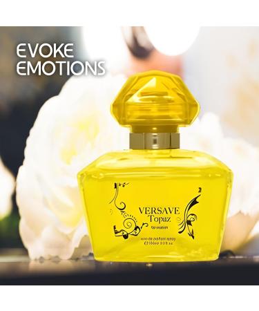 Versave Topaz Eau de Parfum Spray for Women Wonderful Gift Gourmand Fragrance Daytime and Casual Use for all Skin Types a Classic Bottle 3.4 Fluid Ounce Versave Topaz 3.4 Fl Oz (Pack of 1) - Buy Online on GoSupps.com