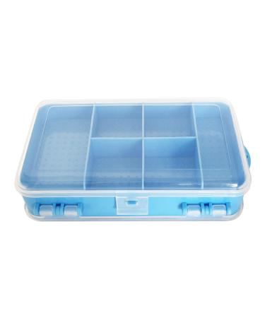 Double-Sided Pill Box Case Holder Organizer Storage for Medicine Tablet Vitamin (Blue)