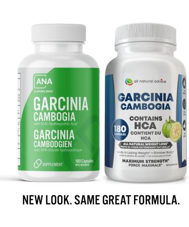 All Natural Advice Garcinia Cambogia Supplement with 60% HCA 2000 mg Garcinia Cambogia Extract Per Daily Serving Digestive Aid and Metabolism Support 180 Capsules - Buy Online on GoSupps.com