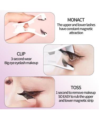 False Eye Lashes 2 Set Magnetic Natural Look Individual Reusable Curl Lashes Kit With Wearing Clip and Storage Bag No Glue No Makeup Removal Required Easy Wear at Home (B model) - Buy Online on GoSupps.com