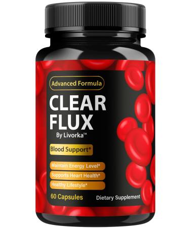 Clear Flux Capsules - Official ClearFlux Pills Advanced Blood Health Support Supplement Pills - Maximum Strength All Natural Formula for Overall Health & Wellness 60 Capsules for 1 Month
