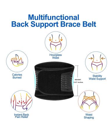Back Brace for Women & Men - Immediate Pain Relief, Breathable Lumbar Support Belt - Adjustable Waist Trimmer for Heavy Lifting, Sciatica, Herniated Disc - Size M - Buy Online on GoSupps.com