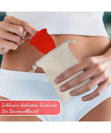 Buy 2 Avaloona Menstrual Cups - Hygienic Sustainable Vegan - Double Pack (Large Strawberry) | Medical Silicone Anti-Allergen - Buy Online on GoSupps.com
