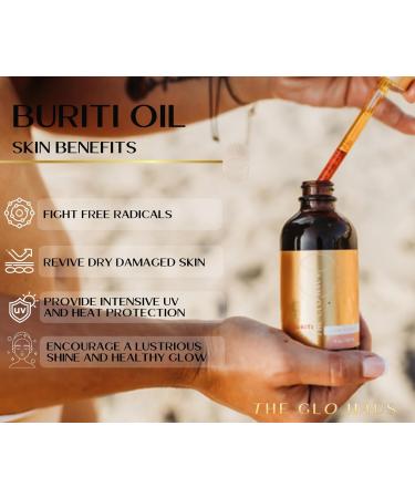 Buriti Oil - 100% Pure Cold Pressed Brazilian Carrier Oil for Skin Face Hair & Nails | Rich in Vitamins E A & C | Sun Protection | 4 Fl Oz - Buy Online on GoSupps.com