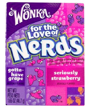 Wonka Wonka Strawberry and Grape Nerds - 46.7g - Pack of 36