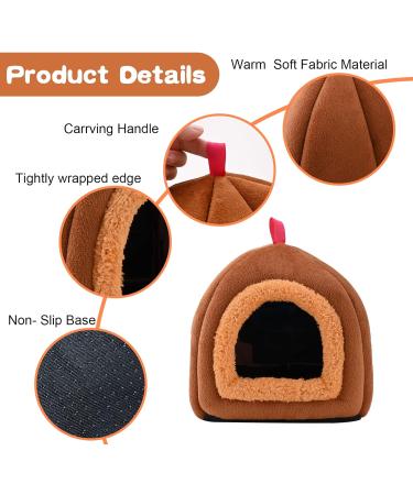 Guinea Pig Bed Small Pet Cotton Nest Windproof Guinea Pig House Hideout Soft Fleece Nest Guinea Pig Cage Cave for Hamsters Chinchillas Ferrets Bunny Mini Hedgehog Brown - Buy Online on GoSupps.com