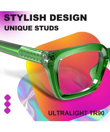 VISOONE Trendy Blue Light Blocking Glasses - Square Spring Hinge | Anti-Computer Glare for Gaming | Stylish Eyewear for Women & Men | YALE - Buy Online on GoSupps.com