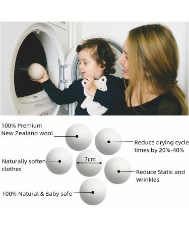 Qiaogle Wool Dryer Balls 6 Pcs Reusable Wool Dryer Balls Natural Fabric Softener Reduces Clothing Wrinkles and Saves Drying Time Natural Handmade Baby Safe & Unscented - Buy Online on GoSupps.com
