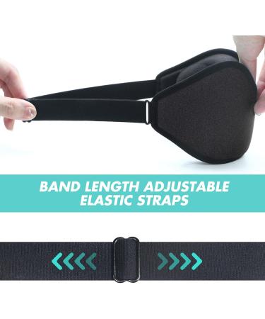 EasyVibe 3D Sleep Mask - Light Blocking Eye Mask with Adjustable Buckle | Soft Breathable Shade for Side Sleepers & Travel Yoga | Comfortable Black Sleeping Mask - Buy Online on GoSupps.com