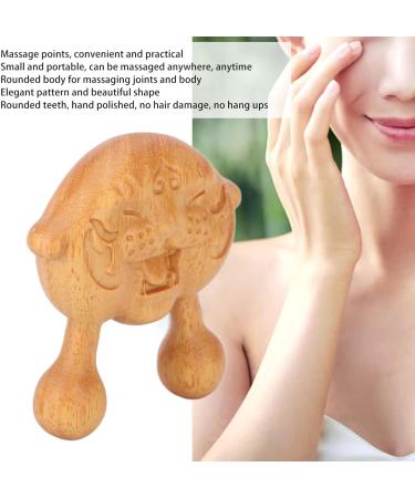 Sandalwood Facial Massage Comb - Wooden Gua Sha for Neck Eyes and Face - Small Tiger Shape - Buy Online on GoSupps.com