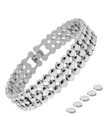 Jeroot 3x Strength Magnetic Tar Bound for Women Magnetic Bracelet Magnetic Field Therapy wrist pain relief swell health magnetic tape with silver - Buy Online on GoSupps.com