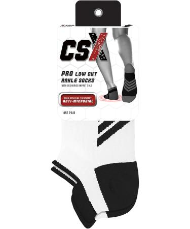 CSX Ankle Socks with Arch Support Compression for Men & Women - Low Cut Fit Black on White Small Size - Buy Online on GoSupps.com