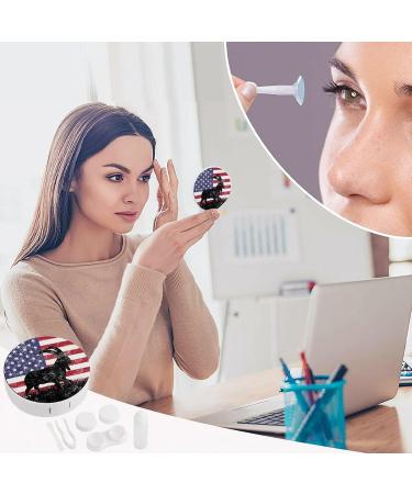 Goat USA Flag Contact Lens Case - Cute Portable Storage Box with Mirror | International Shipping Available - Buy Online on GoSupps.com
