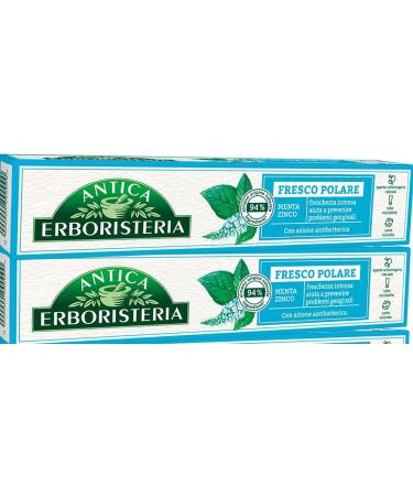 "Fresco Polare" Refreshing Toothpaste - 2.5 Fluid Ounces (75ml) Tubes (Pack of 2) Italian Import