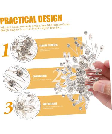 DOITOOL Bridal Hair Comb Hair Comb Bride Wedding Decor Rhinestone Decor Rhinestone Headpiece for Women Wedding Decoration Exquisite Hair Comb Pearl Decor Tiara Rose Hair up Alloy - Buy Online on GoSupps.com
