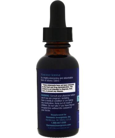 Nascent Iodine 1 fl oz (30 ml) by Harmonic Innerprizes - Buy Online on GoSupps.com