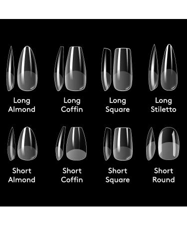 Mylee Fix N Flash Soft Gel Tips - Long Stiletto - 552 PCS | Full Cover Nail Extensions - Flexible & Resistant | Nail Art Gel in 12 Sizes - Perfect for All Nails - Buy Online on GoSupps.com