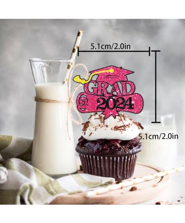 18pcs Pink Glitter Hairstylist Dessert Cupcake Topper Congrats I Survived Cosmetology School Theme Decorations Boys Girls 2024 College Graduation Party Decor Supplies - Buy Online on GoSupps.com
