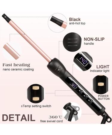 Small Curling Iron 3/8 Inch - Adjustable Ceramic Barrel Hair Wand for Tight Curls | Includes Heat Resistant Glove - Perfect for Long & Short Hair - Buy Online on GoSupps.com