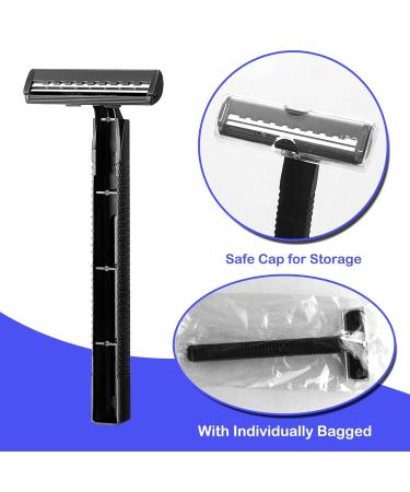 400 Pcs Twin Blade Razors for Men & Women - Manual Disposable Shaving Razors for Travel Hotel & Outdoors - 200 Blue & 200 Black - Buy Online on GoSupps.com