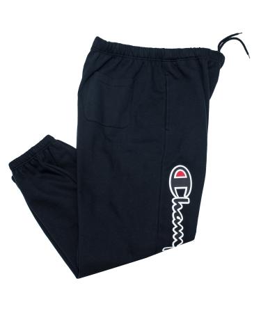 Champion Sweatpants for Men Big and Tall Cotton Fleece Joggers 4X Black