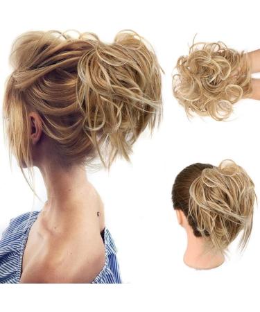 Bun Hair Piece Tousled Updo Messy Bun Hair Piece Straight Curly Mix Ponytail Extensions Fake Synthetic Elastic Band Scrunchies Hairpiece for Women Girls Hair Pieces for Women (Color : Q17 28T613) - Buy Online on GoSupps.com