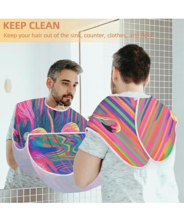 Abstract Flamingo Beard Bib Apron - Ultimate Beard Hair Catcher for Men | Perfect Gifts for Father s Day Anniversaries & Christmas | Includes 2 Suction Cups - Buy Online on GoSupps.com