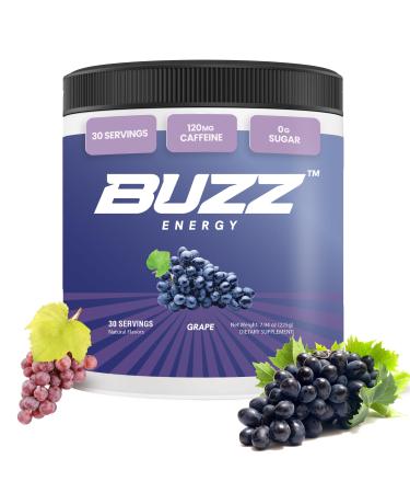 Morning Buzz Energy Powder Grape Drink - Energy Boost Drink Mix - Sugar-Free Energy with Antioxidants - Morning Kickstart and Sports Nutrition Endurance Product
