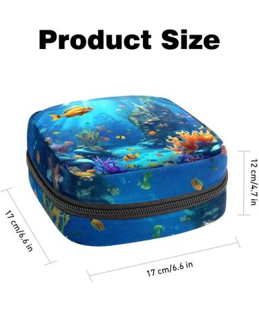 MUOOUM Tropical Leaves Menstrual Pad Bag - Stylish Zippered Storage for Tampons & Feminine Products | Perfect for Women & Girls - 4.7x6.6x6.6 in - Buy Online on GoSupps.com