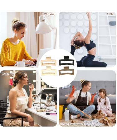 4 Pcs Extra Large Claw Clips for Thick Hair - Non-slip Jumbo Hair Clips for Curly Hair - Strong Hold Rectangle Claw Clip - Buy Online on GoSupps.com