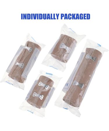 8 Pack Premium Elastic Bandage Wrap - Compression Wrap for Legs - Latex Free Reusable with Hook & Loop Fasteners - Buy Online on GoSupps.com