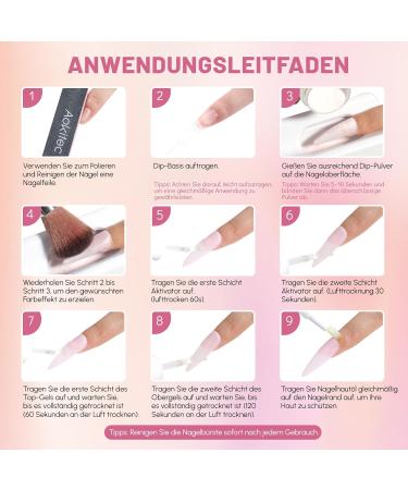 Aokitec 15-Piece Dipping Powder Nails Set - Pink Colors | Beginner-Friendly French Nail Kit | Perfect Gift for Women - Buy Online on GoSupps.com