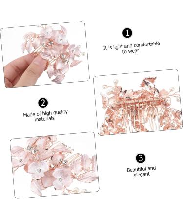 DOITOOL 1pc Mori Wedding Flower Handmade Comb Bridal Headdress Hair Comb for Wedding Floral Hair Accessories Crystal Bridal Hair Barrette Pearl Alloy Japanese and Korean Bride - Buy Online on GoSupps.com